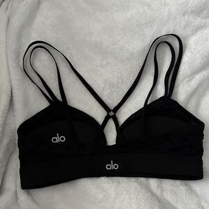 ALO Black Strappy Bralette sexy mesh detailing